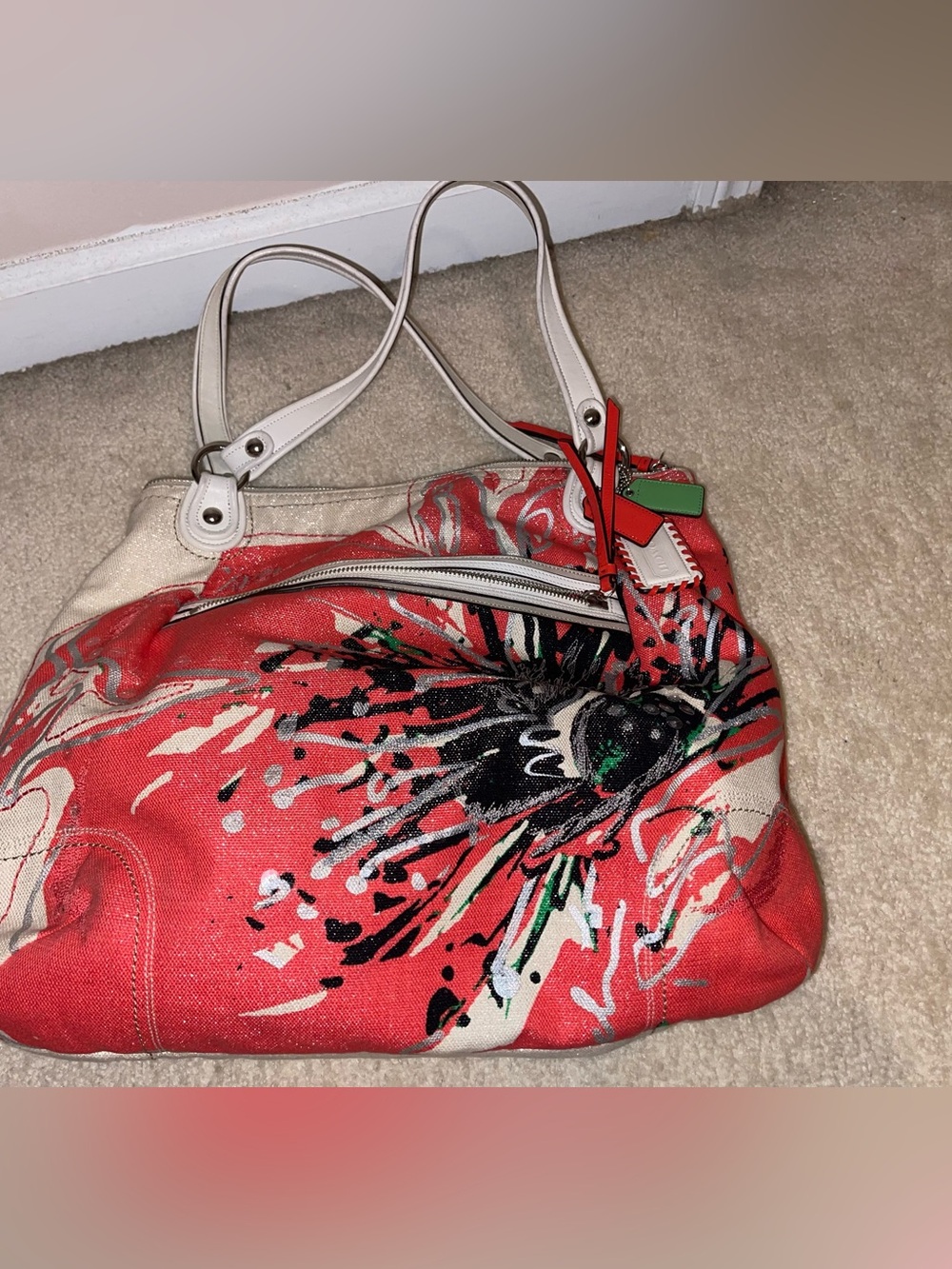 Coach Poppy Placed Flower Sequin Glam Tote